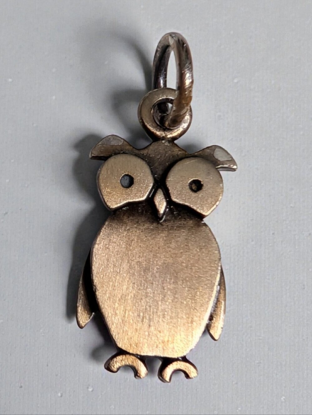 Tiny Owl 925 Sterling Silver Pendant or Charm